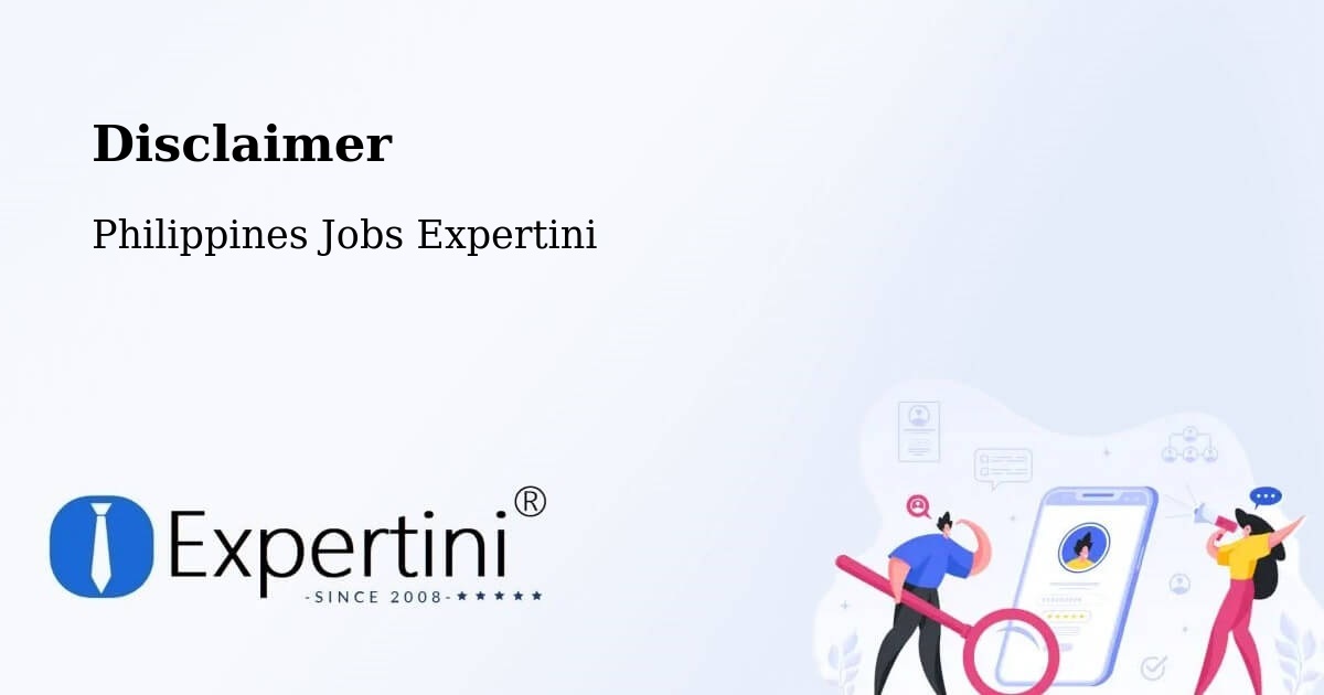 Disclaimer – Agos - Philippines Jobs Expertini